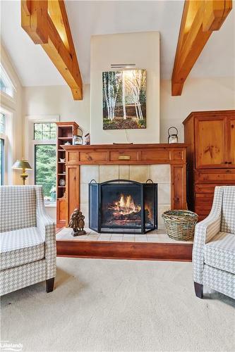 1 & 2-1230 Miriam Drive, Bracebridge, ON - Indoor Photo Showing Living Room With Fireplace