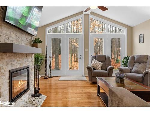 563 Ski Hill Road, Nipissing, ON - Indoor Photo Showing Living Room With Fireplace