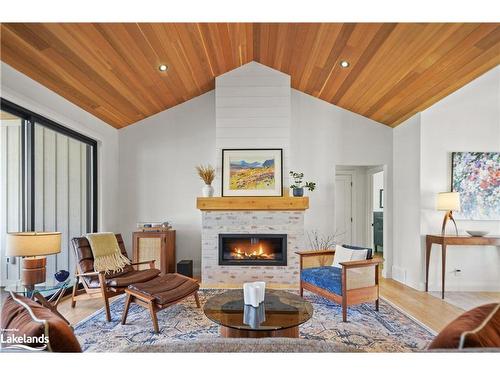 382357 Concession 17 Road, Georgian Bluffs, ON - Indoor Photo Showing Living Room With Fireplace