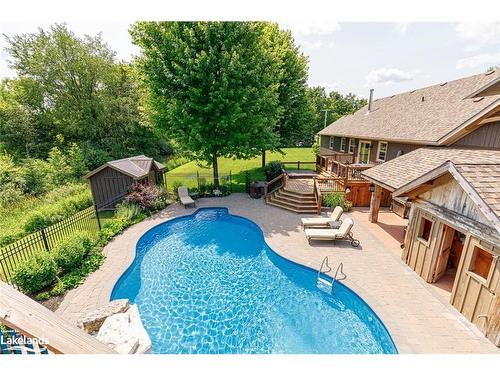 47 Blackburn Avenue, Nottawa, ON - Outdoor With In Ground Pool With Deck Patio Veranda With Backyard