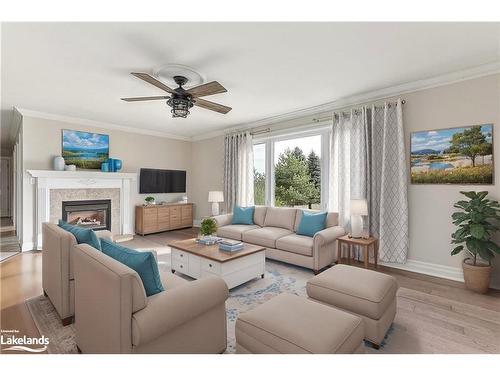 4228 Hogback Road, Glencairn, ON - Indoor Photo Showing Living Room With Fireplace