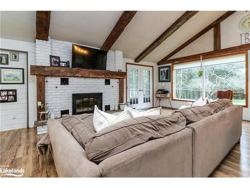 449 Mertz Corner Rd, Tiny, ON - Indoor Photo Showing Living Room With Fireplace