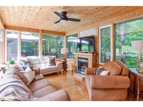 10 Kellington Point Road, Seguin, ON - Indoor Photo Showing Living Room With Fireplace