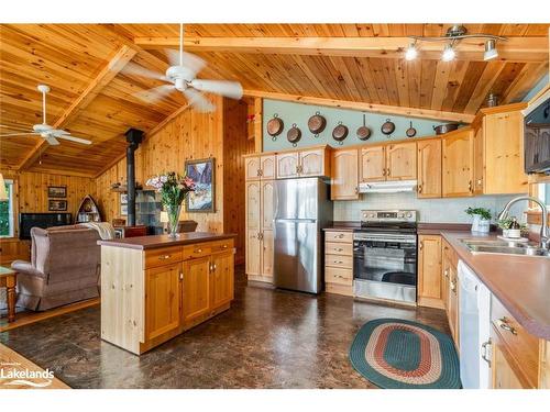 48 Fred Dubie Road E, Parry Sound, ON - Indoor Photo Showing Kitchen With Double Sink