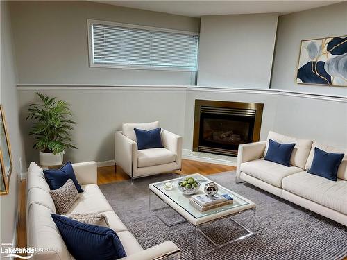 14 Korlea Crescent, Orillia, ON - Indoor Photo Showing Living Room With Fireplace