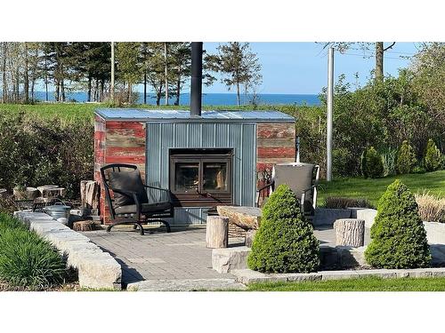 24 Thimbleweed Drive, Bayfield, ON - Outdoor With Fireplace