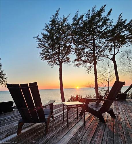 84841 Shamrock Beach Rd, Ashfield-Colborne-Wawanosh, ON - Outdoor With Body Of Water With Deck Patio Veranda With View