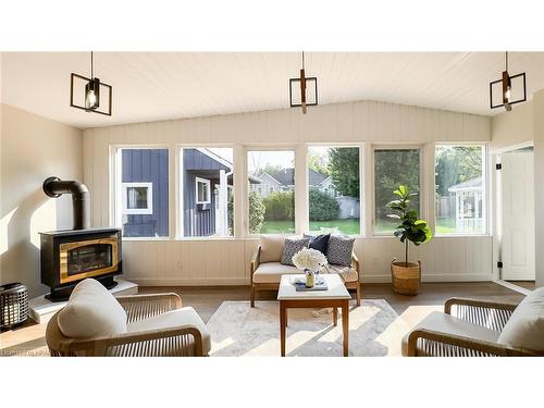 22 Hamilton Street, Bayfield, ON - Indoor Photo Showing Living Room With Fireplace