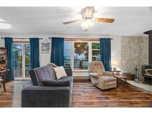 84784 Shamrock Beach Road, Ashfield-Colborne-Wawanosh, ON - Indoor Photo Showing Living Room With Fireplace