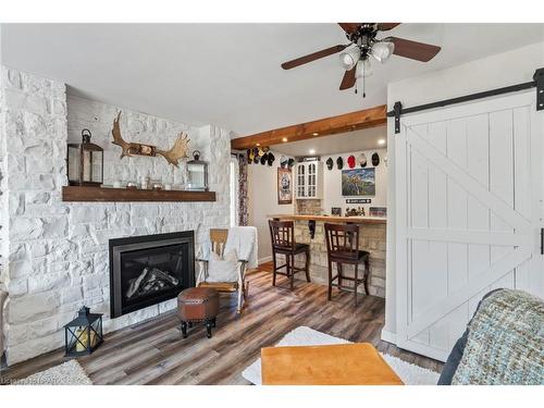 4 Seip Road, South Bruce, ON - Indoor Photo Showing Living Room With Fireplace