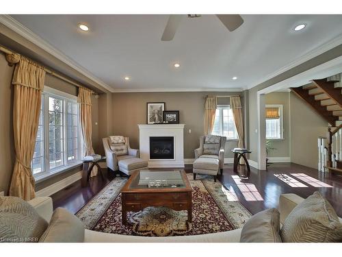 7199 Second Line, Mississauga, ON - Indoor Photo Showing Living Room With Fireplace
