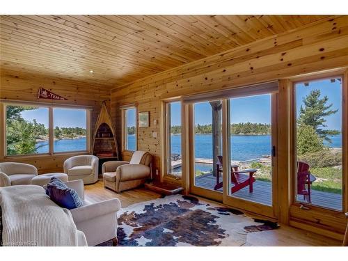 65 B321 Pt. Frying Pan Island, Parry Sound, ON - Indoor Photo Showing Other Room With Body Of Water