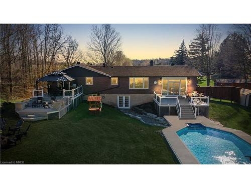 12669 Nassagaweya Esquesing Townline, Acton, ON - Outdoor With In Ground Pool With Deck Patio Veranda With Backyard