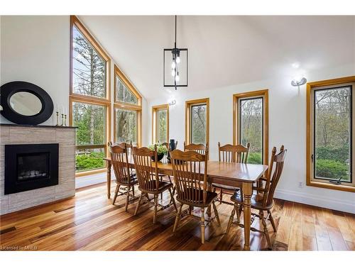 25 Tweedle Street, Glen Williams, ON - Indoor Photo Showing Dining Room With Fireplace