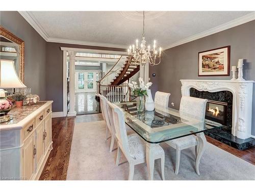 1301 Lindburgh Court, Mississauga, ON - Indoor Photo Showing Dining Room With Fireplace