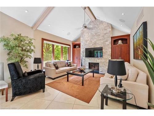 1100 Haydonbridge Court, Mississauga, ON - Indoor Photo Showing Living Room With Fireplace