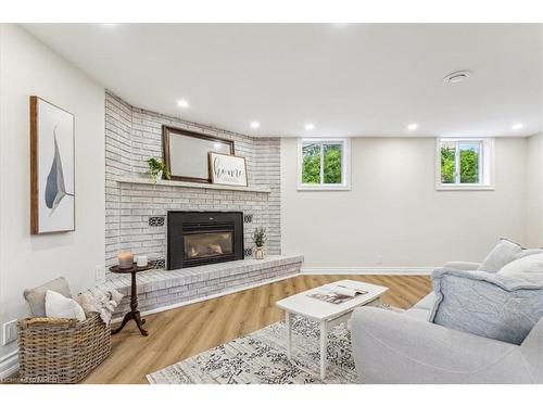 143 Broker Drive, Hamilton, ON - Indoor Photo Showing Living Room With Fireplace