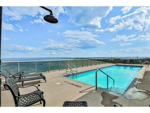 801-1477 Lakeshore Road, Burlington, ON - Outdoor With In Ground Pool With View