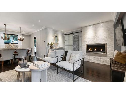 9 Delrosa Court, Toronto, ON - Indoor Photo Showing Living Room With Fireplace