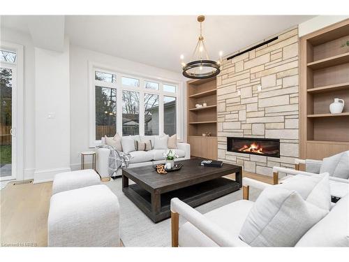 501 Avonwood Drive, Mississauga, ON - Indoor Photo Showing Living Room With Fireplace