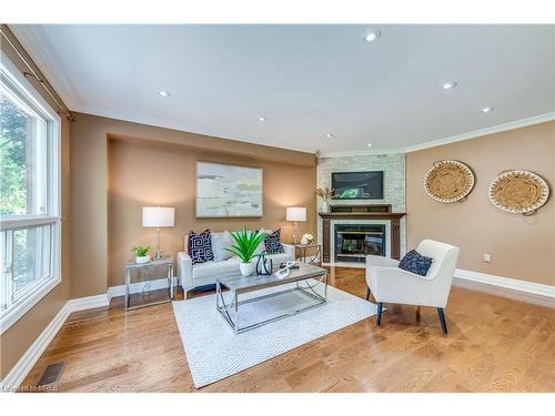 1181 Lansdown Drive, Oakville, ON - Indoor Photo Showing Living Room With Fireplace