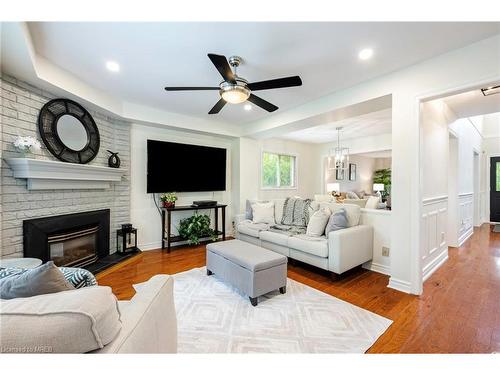 35 Treanor Crescent, Georgetown, ON - Indoor Photo Showing Living Room With Fireplace