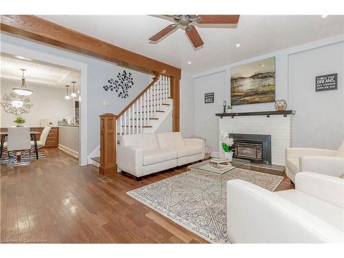 66 Agnes Street, Kitchener, ON - Indoor Photo Showing Living Room With Fireplace