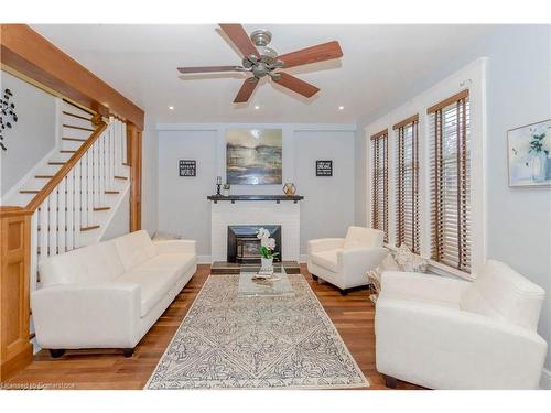 66 Agnes Street, Kitchener, ON - Indoor Photo Showing Living Room With Fireplace