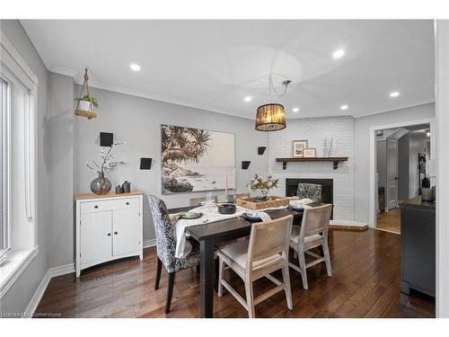 584 Ashprior Avenue, Mississauga, ON - Indoor Photo Showing Dining Room With Fireplace