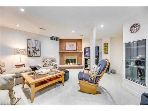 1220 Old Oak Drive, Oakville, ON - Indoor Photo Showing Living Room With Fireplace