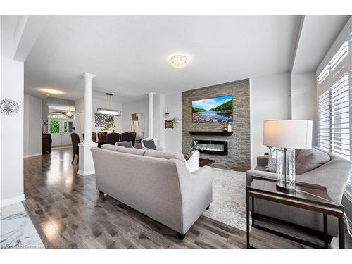 39 Weathering Heights, Stoney Creek, ON - Indoor Photo Showing Living Room With Fireplace