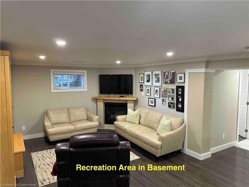 540 Wedgewood Drive, Burlington, ON - Indoor Photo Showing Basement With Fireplace