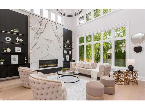 1306 Tansley Drive, Oakville, ON - Indoor Photo Showing Living Room With Fireplace