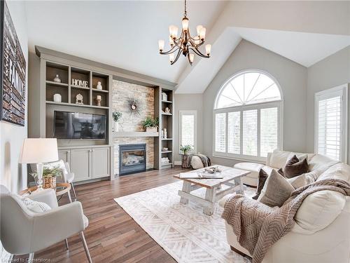 2547 Armour Crescent, Burlington, ON - Indoor Photo Showing Living Room With Fireplace