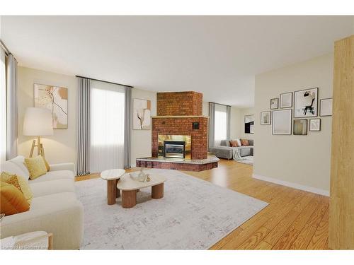 155 Clyde Street, Mount Forest, ON - Indoor Photo Showing Living Room With Fireplace