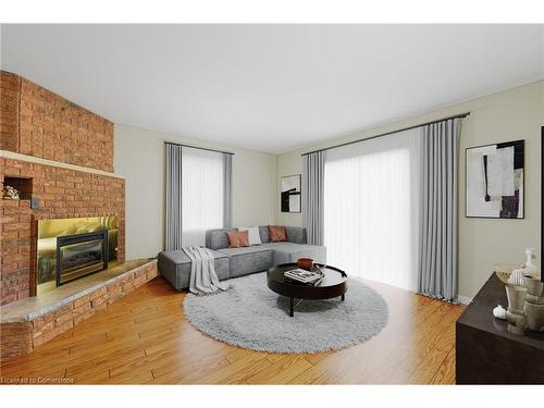 155 Clyde Street, Mount Forest, ON - Indoor Photo Showing Living Room With Fireplace