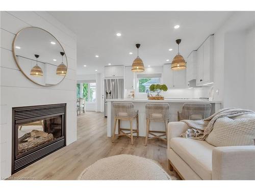 220 Westfield Trail, Oakville, ON - Indoor Photo Showing Living Room With Fireplace