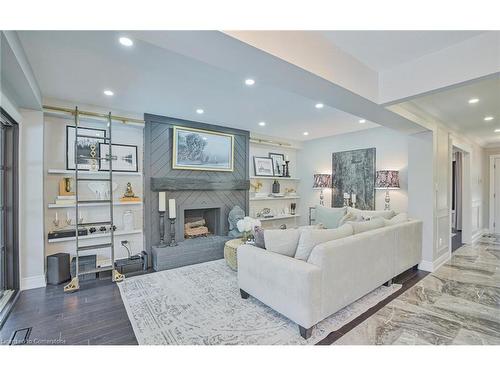 2189 Bader Crescent, Burlington, ON - Indoor Photo Showing Living Room With Fireplace