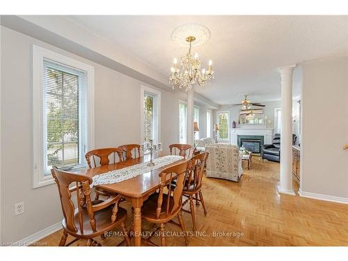 5916 Bermuda Drive, Mississauga, ON - Indoor Photo Showing Dining Room With Fireplace