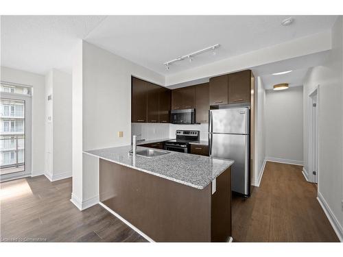 1208-365 Prince Of Wales Drive, Mississauga, ON - Indoor Photo Showing Kitchen With Stainless Steel Kitchen