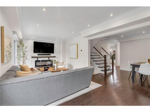 89 Acadian Heights, Brampton, ON - Indoor Photo Showing Living Room With Fireplace