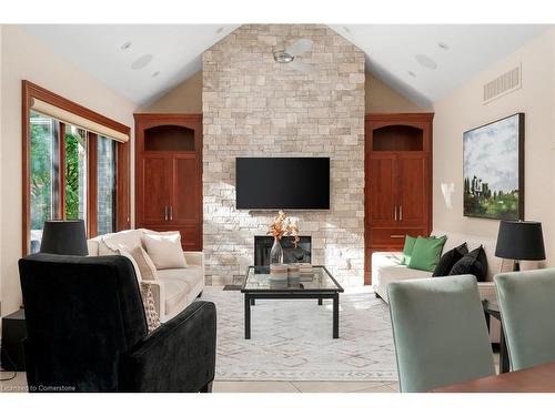 1100 Haydonbridge Court, Peel, ON - Indoor Photo Showing Living Room With Fireplace