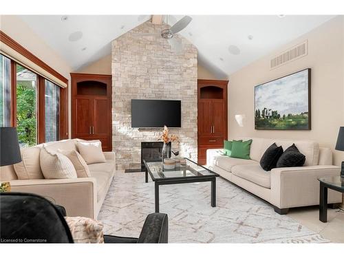 1100 Haydonbridge Court, Peel, ON - Indoor Photo Showing Living Room With Fireplace