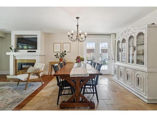 70 Country Club Drive, Hamilton, ON - Indoor Photo Showing Dining Room With Fireplace