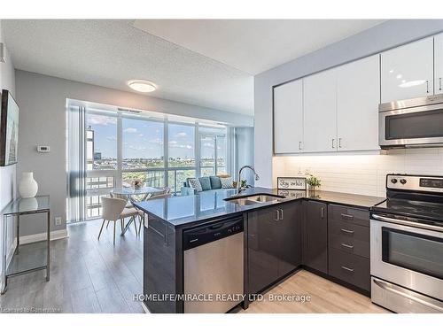 1008-1185 The Queensway, Toronto, ON - Indoor Photo Showing Kitchen With Double Sink