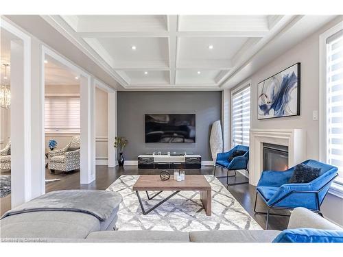 8 Macbean Crescent Crescent, Waterdown, ON - Indoor Photo Showing Living Room With Fireplace