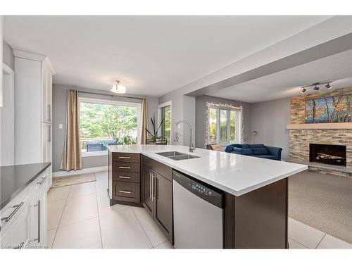 67 Robinson Lane, London, ON - Indoor Photo Showing Kitchen With Fireplace With Double Sink