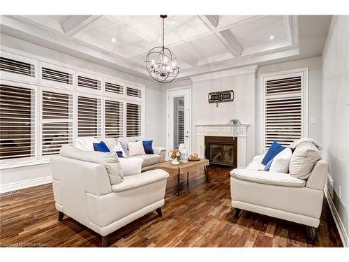 51 Copes Lane, Hamilton, ON - Indoor Photo Showing Living Room With Fireplace