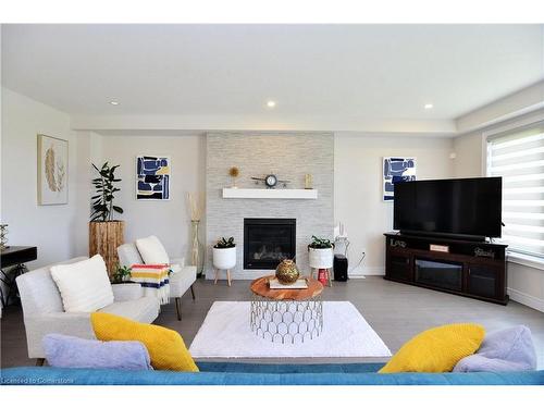 50 Tindall Cres Crescent, East Luther-Grand Valley, ON - Indoor Photo Showing Living Room With Fireplace