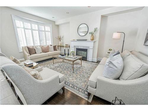 39 Lampman Crescent, Brampton, ON - Indoor Photo Showing Living Room With Fireplace